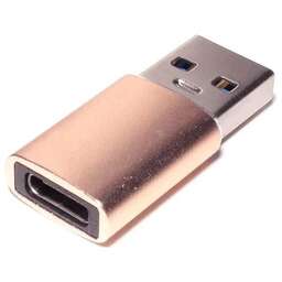 PREMIER Адаптер USB2.0 6-071, USB 2.0 A(m) (прямой) - USB Type-C (f) (прямой), пакет, золотистый