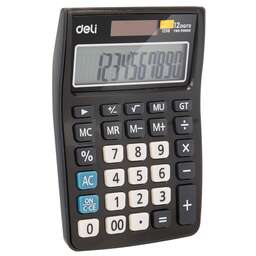 DELI Калькулятор настольный E1238black черный 12-разр