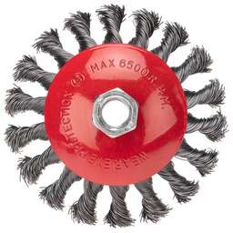 KRANZ (KR-91-1202) Щетка коническая для УШМ, крученая стальная проволока, 115мм, М14