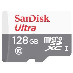 SANDISK Карта памяти Ultra microSDXC 128GB 100MB/s Class 10 UHS-I. Цвет: серо-белый