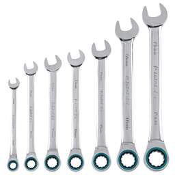 GROSS Набор ключей комбинированных с трещоткой, 8-19 мм, 7 шт, CrV 14890