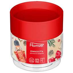 HOMVER Емкость для сыпучих продуктов 0,5л (красный) 223138006/03
