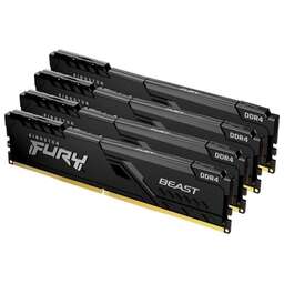 KINGSTON Оперативная память Fury Beast Black KF426C16BB1K4/64 DDR4 - 4x 16ГБ 2666МГц, DIMM, Ret