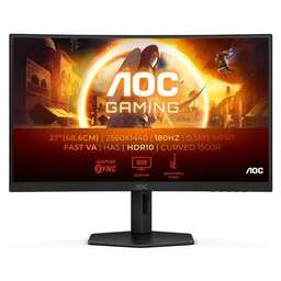 AOC 27" Монитор Gaming CQ27G4X, 2560x1440, VA, 180Гц, 2хHDMI, 1хDP, изогнутый, черный