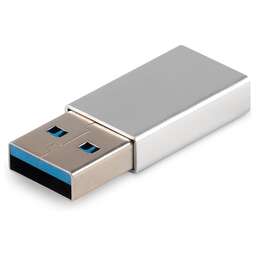 BURO Адаптер ver2.0 USB A(m) USB Type-C (f) (BU-USB2-AM-CF) серебристый