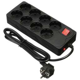 BURO 800SH-1.8-W 1.8м 8 розеток черный