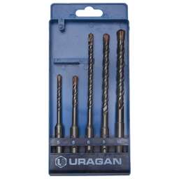 URAGAN 5 шт: 5 х 110, 6 х 110, 6 х 160, 8 х 160, 10 х 160 мм, набор SDS-plus буров (901-25554-H5)