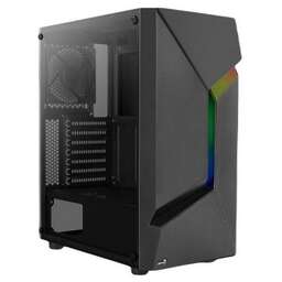 AEROCOOL Корпус MIDITOWER ATX W/PSU 12cm RGB Fan black Scape-G-BK-v1