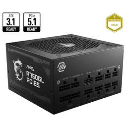 MSI Блок питания ПК MAG A750GL PCIE5 EU, 750W, Fully-Modular, 80 Plus Gold, Color Box, Pallet packing,7Y Warranty