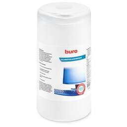BURO Салфетки BU-Ascreen для экранов мониторов/плазменных/ЖК телевизоров/ноутбуков туба 100шт влажных