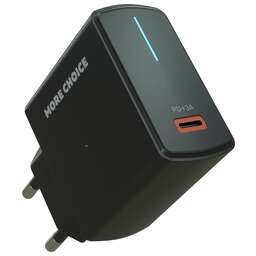 MORE CHOICE (4610196409936) NC60 1USB-C 3.0A PD 20W быстрая зарядка Black