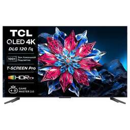 TCL 55" Телевизор 55C655PRO, QLED, 4K Ultra HD, черный, СМАРТ ТВ, Google TV