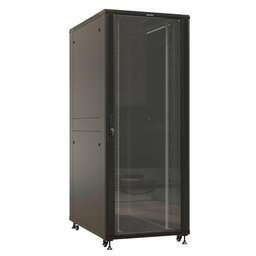 HYPERLINE Шкаф коммутационный TTBR-4288-AS-RAL9004 напольный, стеклянная передняя дверь, 42U, 800x2055x800 мм