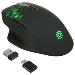 OKLICK Мышь Оклик 636LWC черный оптическая (1600dpi) беспроводная USB/USB-C для ноутбука (6but)