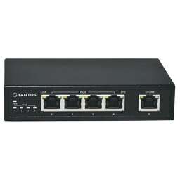 TANTOS Коммутатор TSn-4P5G 00-00043085 (L2) 5x1Гбит/с 4PoE 60W неуправляемый