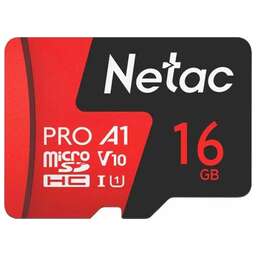 NETAC Карта памяти microSDHC UHS-I U1 P500 Extreme Pro 16 ГБ, 90 МБ/с, Class 10, NT02P500PRO-016G-S, 1 шт., без адаптера