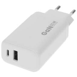 BORASCO Сетевое зарядное устройство USB-A, USB-C, 65Вт, 3.25A, белый [52584]