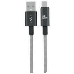 AKSBERRY (6900295570018) X163 Nylon silk USB-A - Type-C, серый