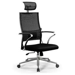 МЕТТА Кресло Sit Air-180 B2-290K (M09.B23.G18.W01), на колесиках, сетка, 1шт. в комплекте черный/черный [z509407793]