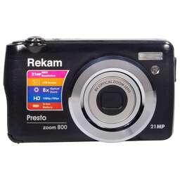 REKAM Фотоаппарат Presto zoom 800 черный 21Mpix Zoom8x 2.7" 1080p SDHC/MMC CMOS IS el 3.8minF/Li-Ion/case