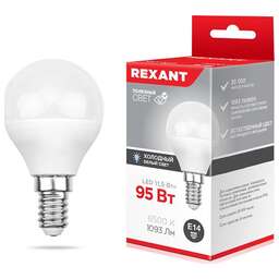 REXANT (604-209) (GL) 11,5 ВТ E14 1093 ЛМ 6500 K