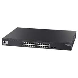 EDGE-CORE Коммутатор ECS4620-28P 24 x GE + 2 x 10G SFP+ ports + 1 x expansion slot (for dual 10G SFP+ ports) L3 Stackable Switch, w/ 1 x RJ45 console port, 1 x USB type A storage port, RPU connector, Stack up to 4 units,PoE Budget max. 410W