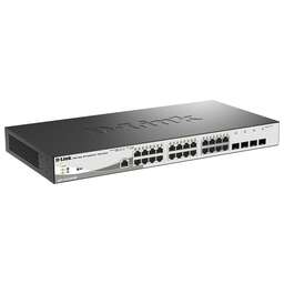 D-LINK Коммутатор DGS-1210-28P/ME/B2A (L2) 24x1Гбит/с 4xКомбо(1000BASE-T/SFP) 24PoE 193W настраиваемый