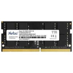 NETAC Память DDR4 4GB 2666MHz NTBSD4N26SP-04 Basic RTL PC4-21300 CL19 SO-DIMM 260-pin 1.2В single rank Ret