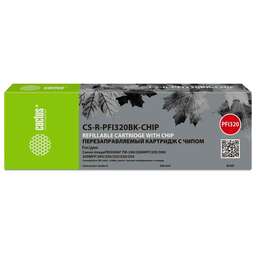 CACTUS Картридж перезаправляемый струйный CS-R-PFI320BK-CHIP PFI-320BK черный (260мл) для Canon imagePROGRAF TM-200/200MFP/205/300/300MFP/305/250/255/350/355 с чипом