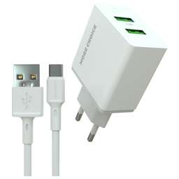 MORE CHOICE (4610196409035) NC11m White - СЗУ 2USB 2.4A для micro USB