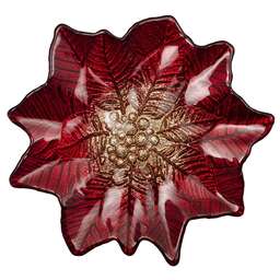 АКСАМ БЛЮДО "POINSETTIA" RED GOLD 21 СМ БЕЗ УПАКОВКИ (МАЛ 8ШТ) 339-091