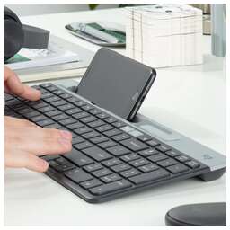 LOGITECH Клавиатура K580 черный/серебристый USB беспроводная BT/Radio slim Multimedia (920-009208)