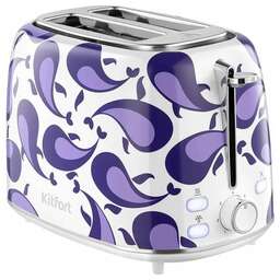KITFORT Тостер КТ-6863 1080Вт белый/фиолетовый