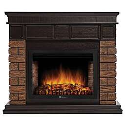 ELECTROLUX Каминокомплект:Очаг EFP/P-3320RLS, портал Bricks Wood 30 камень темный, шпон венге