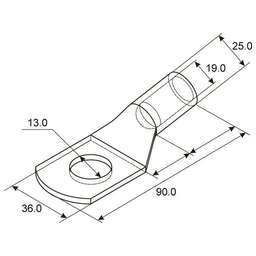 REXANT Наконечник медный луженый ТМЛ 150–12–19 (150мм² - Ø12мм) ГОСТ 7386-80 (в упак. 2 шт.)