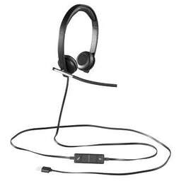 LOGITECH Гарнитура H650E, для компьютера, накладные, проводные, черный [981-000519]