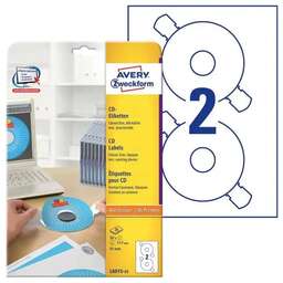 AVERY ZWECKFORM Этикетки CD/DVD, A4, для лазерной печати, 50л, 196г/м2, белый [l6015-25]