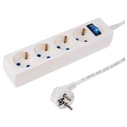 PROCONNECT (11-7232) Сетевой фильтр STANDARD 4 гнезда, 5 м, 3х0.75 мм, с/з, белый