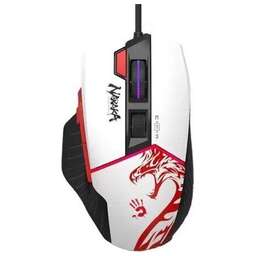 A4TECH Мышь проводная Bloody W95 Max Naraka, игровая, оптическая, USB, 12000dpi, белый и рисунок