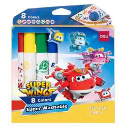 DELI Фломастеры EC168-8 Super Wings конический пиш. наконечник