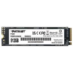 PATRIOT SSD накопитель P320 P320P512GM28 512ГБ, M.2 2280, PCIe 3.0 x4, NVMe, M.2