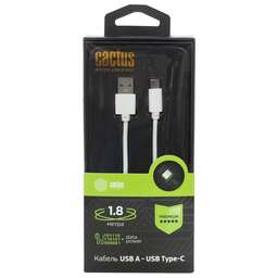 CACTUS Кабель CS-USB.A.USB.C-1.8 USB (m)-USB Type-C (m) 1.8м белый блистер