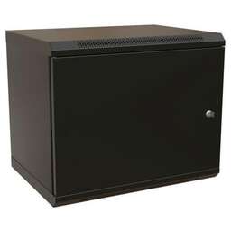 WRLINE Шкаф коммутационный WR-TW-1245-SR-RAL9004 настенный, металлическая передняя дверь, 12U, 600x650x450 мм