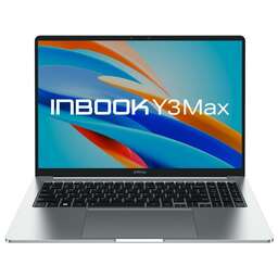 INFINIX Ноутбук 16" IPS WUXGA Inbook Y3 MAX (YL613) silver (Core i7 1255U/16Gb/512Gb SSD/VGA int/W11) (71008301538)