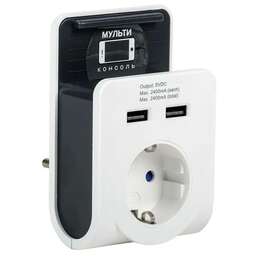 IEK Адаптер-переходник Т-02/01 (1 розетка) белый (блистер)