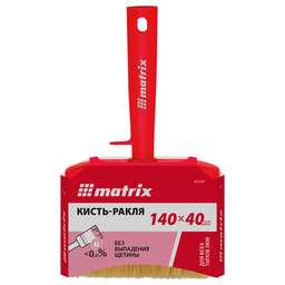 MATRIX Кисть ракля для всех типов ЛКМ, 140х40 мм, искусственная щетина, пластиковая рукоятка 83339