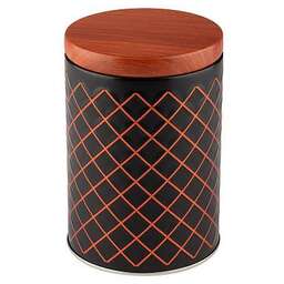 MALLONY Банка жестяная CLASSICO NERO для сыпучих продуктов, размер: 9*12,8 см, круглая, с крышкой (104871)