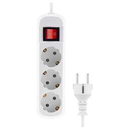 CADENA 3 гн MID 3м сз ПВС 3*0,75 6А белый с кнопкой