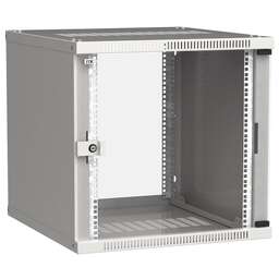 ITK Шкаф коммутационный Linea WE (LWE3-09U66-GF) настенный 9U 600x600мм пер.дв.стекл направл.под закл.гайки 50кг серый 550мм 16.8кг 200град. 450мм IP20 IK08 сталь