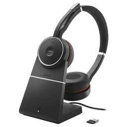 JABRA Гарнитура Evolve 75 SE, Link380a MS Stereo Stand, для контактных центров, накладные, Bluetooth, черный [7599-842-199]